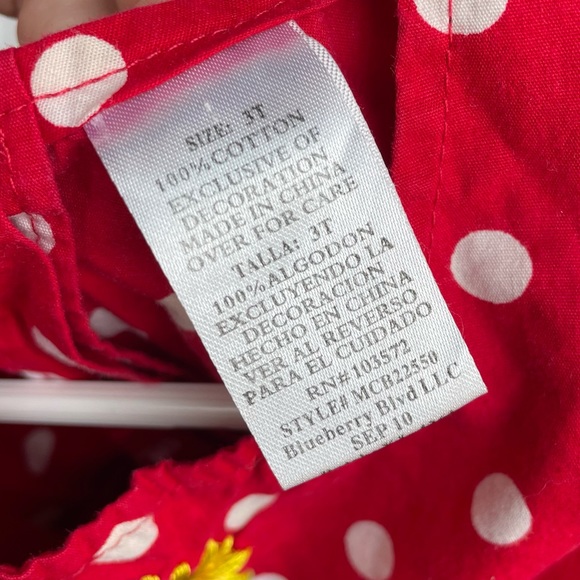 BLUBERI BOULEVARD RED POLKA DOT EMBROIDERED SUNFLOWER DRESS SIZE 3T - Picture 5 of 6